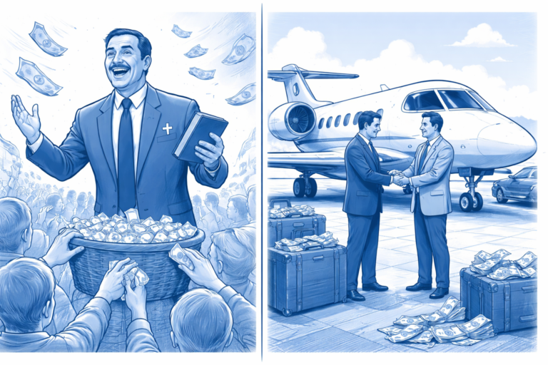 O sagrado se curva ao desejo e o púlpito se torna balcão de pagamento