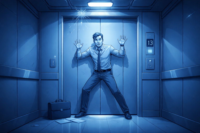 Fiquei preso no elevador: dez minutos e uma reflexão inteira
